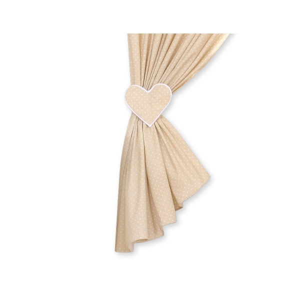 Rideaux pour Chambre de Bébé Beige à Pois Cœurs