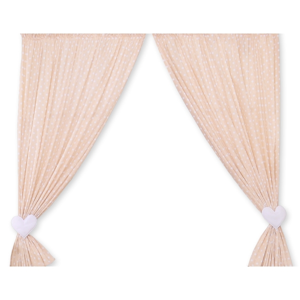 Rideaux pour Chambre de Bébé Beige à Pois Cœurs