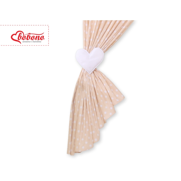 Rideaux pour Chambre de Bébé Beige à Pois Cœurs