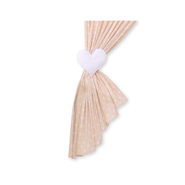 Rideaux pour Chambre de Bébé Beige à Pois Cœurs