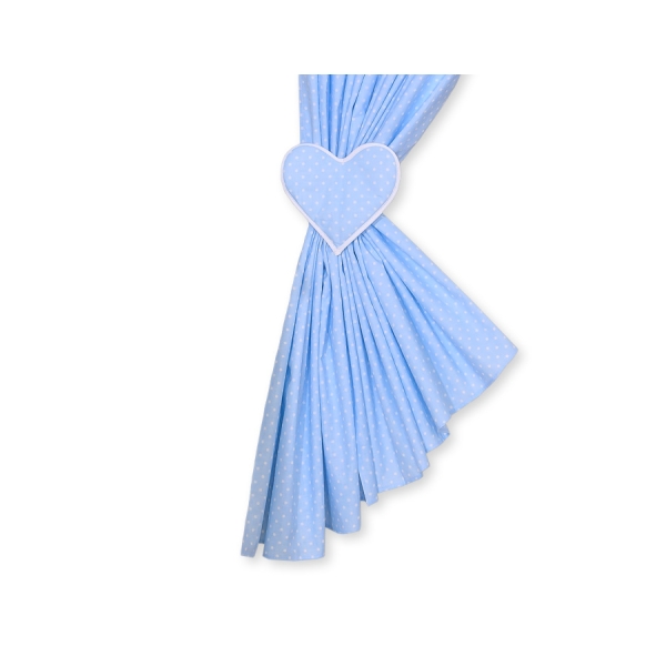 Rideaux pour Chambre de Bébé Bleu à Pois Cœurs
