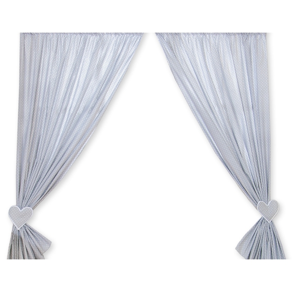 Rideaux pour Chambre de Bébé Gris à Pois Cœurs