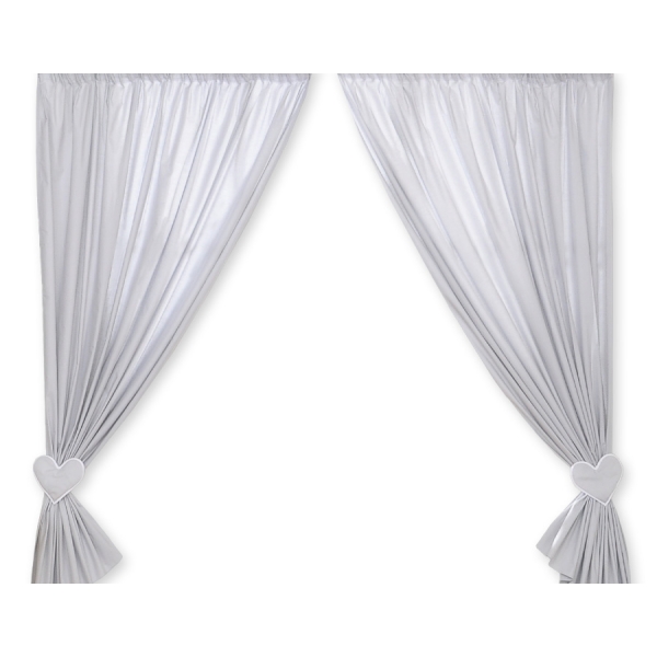 Rideaux pour Chambre de Bébé Gris Cœurs
