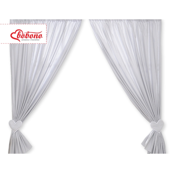 Rideaux pour Chambre de Bébé Gris Cœurs