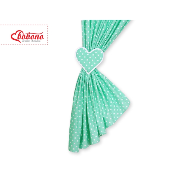 Rideaux pour Chambre de Bébé Menthe à Pois Cœurs