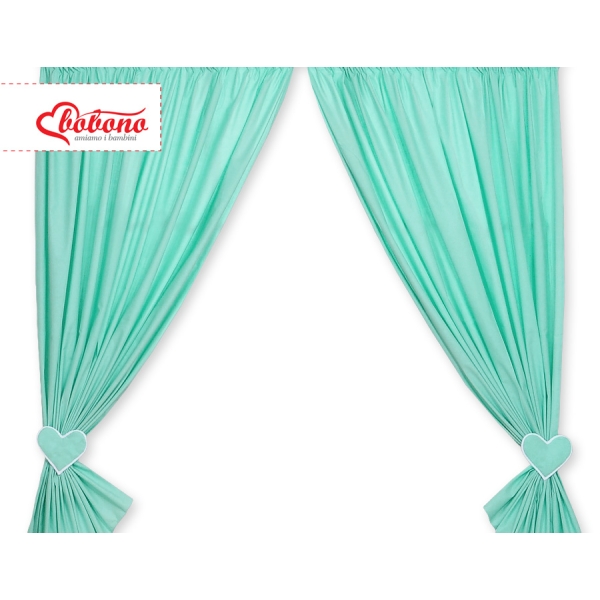 Rideaux pour Chambre de Bébé Menthe Cœurs