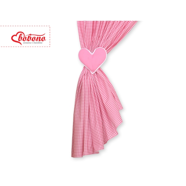 Rideaux pour Chambre de Bébé Rose à Carreaux Cœurs