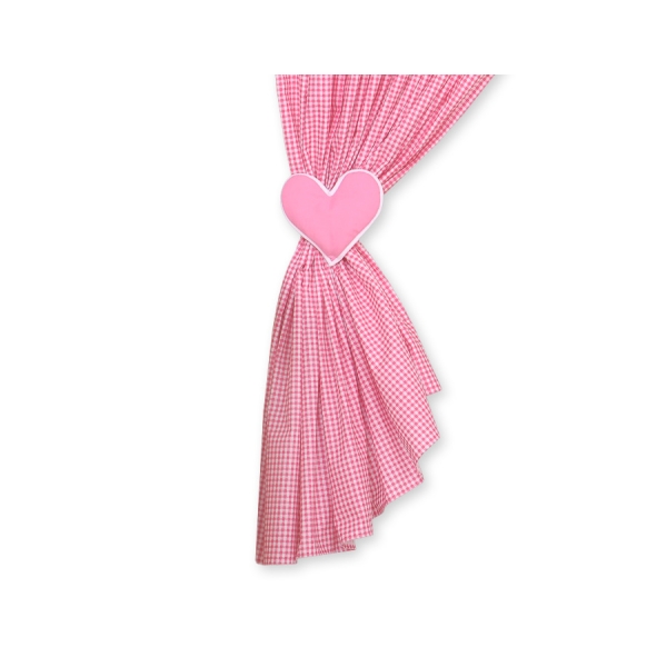 Rideaux pour Chambre de Bébé Rose à Carreaux Cœurs