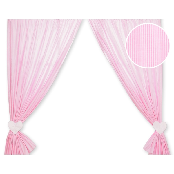 Rideaux pour Chambre de Bébé Rose Rayures Cœurs