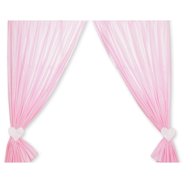 Rideaux pour Chambre de Bébé Rose Rayures Cœurs