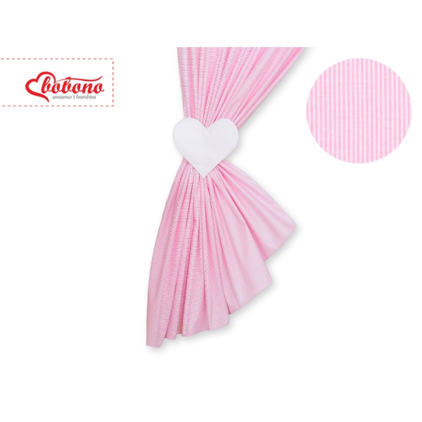 Rideaux pour Chambre de Bébé Rose Rayures Cœurs