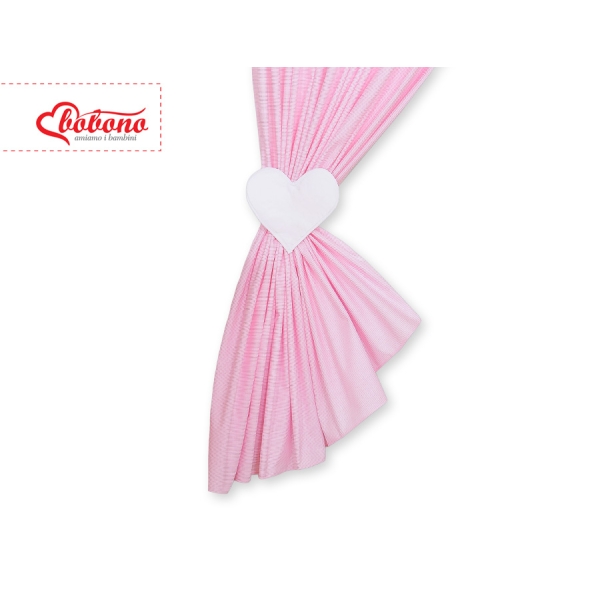 Rideaux pour Chambre de Bébé Rose Rayures Cœurs