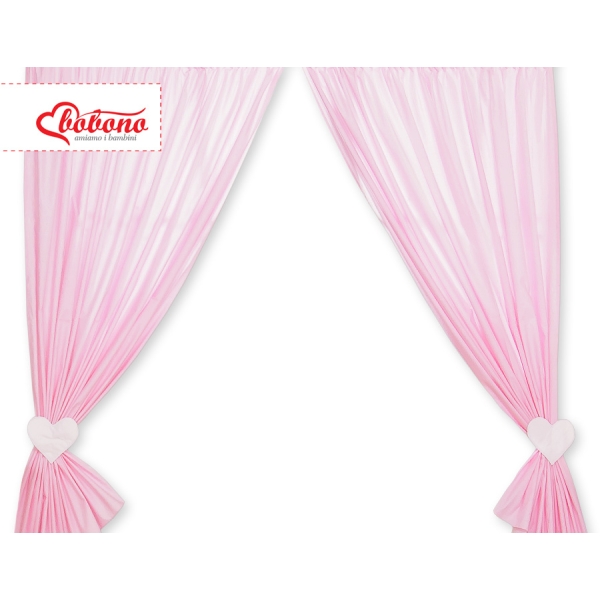 Rideaux pour Chambre de Bébé Rose Rayures Cœurs