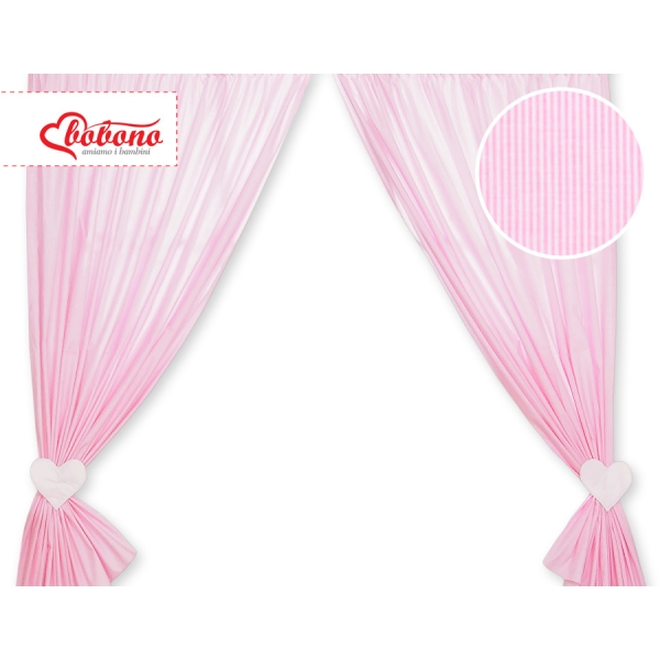 Rideaux pour Chambre de Bébé Rose Rayures Cœurs
