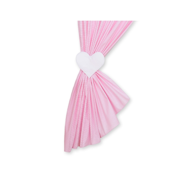 Rideaux pour Chambre de Bébé Rose Rayures Cœurs