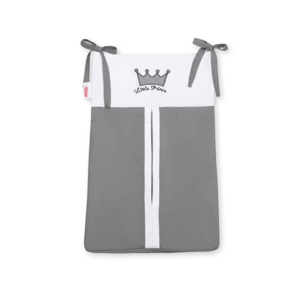 Sac à Couches Bébé avec Broderie Anthracite Prince / Princess