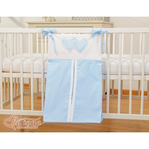 Sac à Couches Bébé Bleu Rayures Cœurs