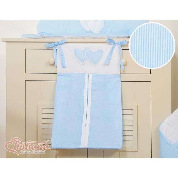 Sac à Couches Bébé Bleu Rayures Cœurs