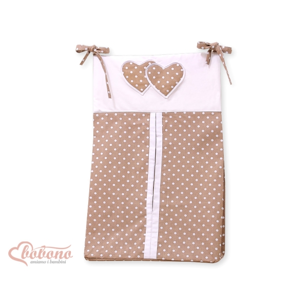 Sac à Couches Brun à Pois Cœurs