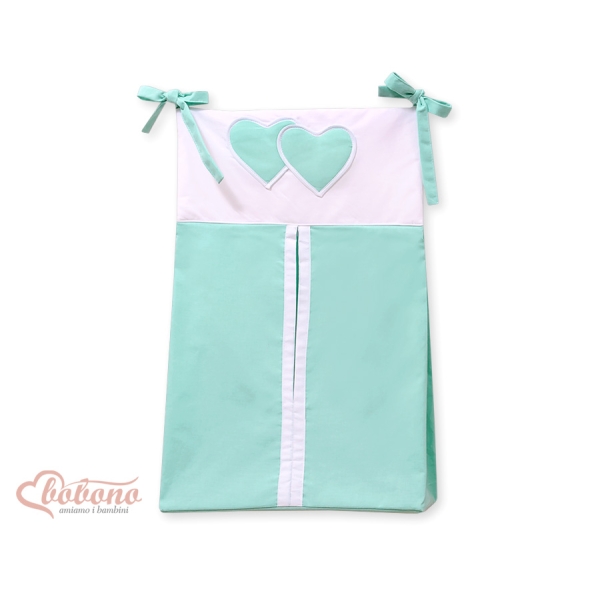 Sac à Couches Menthe Cœurs
