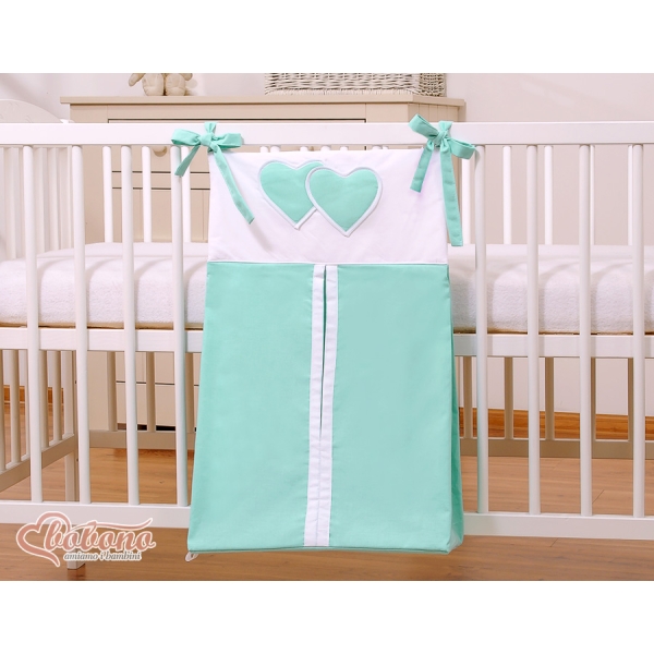 Sac à Couches Menthe Cœurs