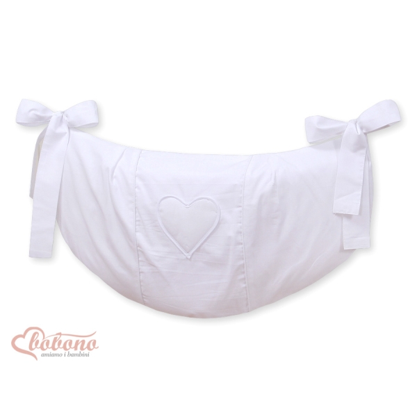Sac à Jeux et Doudous Blanc Cœurs