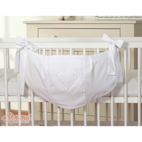 Sac à Jeux et Doudous Blanc Cœurs