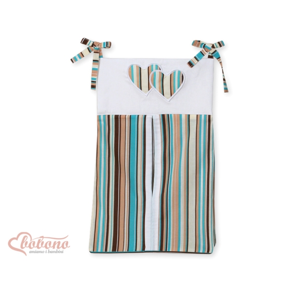 Sac à Langer Couches Brun Rayures Cœurs