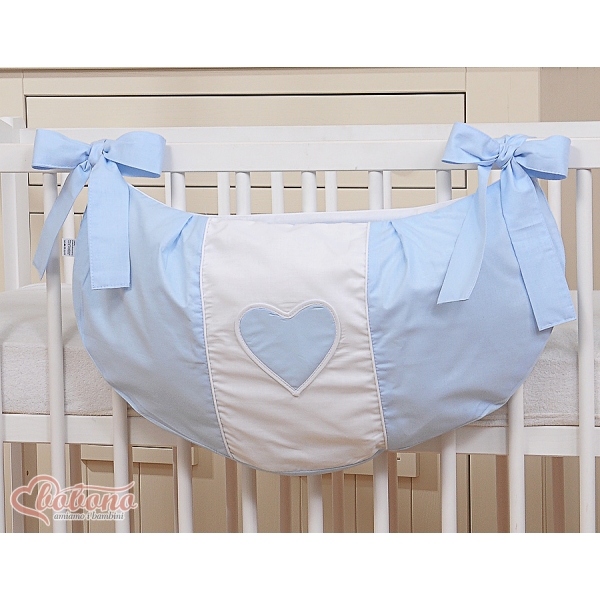 Sac de Jouet pour Bébé Bleu Cœurs