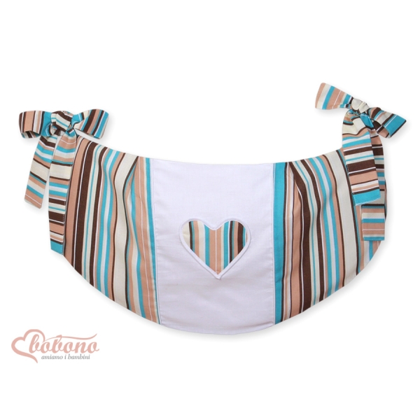 Sac de Jouet pour Bébé Brun Rayures Cœurs
