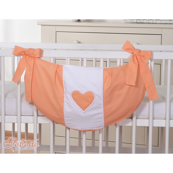 Sac de Jouet pour Berceau Orange Cœurs