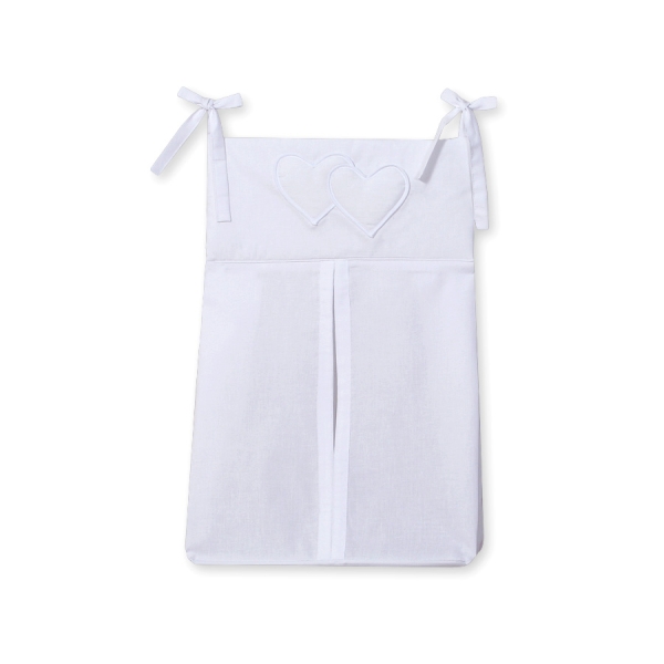Sac de Rangement pour Couche Blanc Cœurs