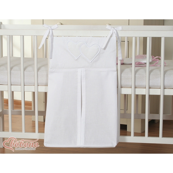 Sac de Rangement pour Couche Blanc Cœurs