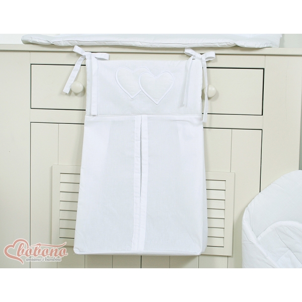 Sac de Rangement pour Couche Blanc Cœurs