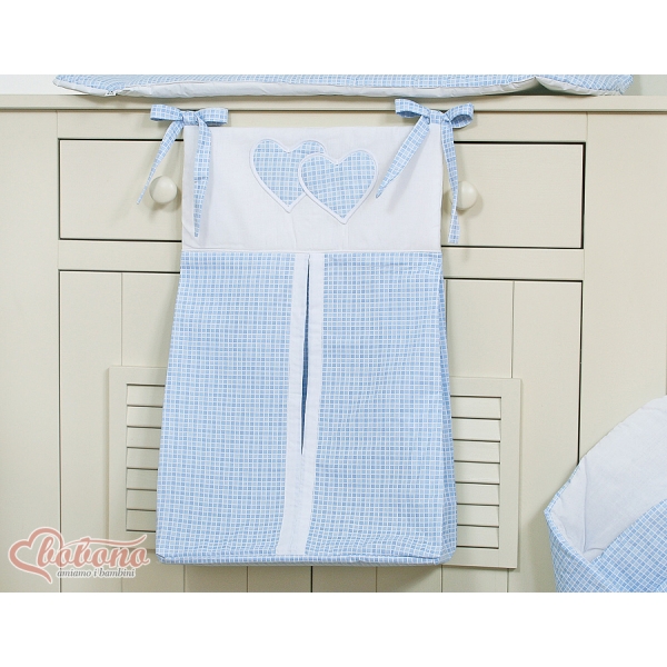 Sac de Rangement pour Couche Bleu à Carreaux Cœurs