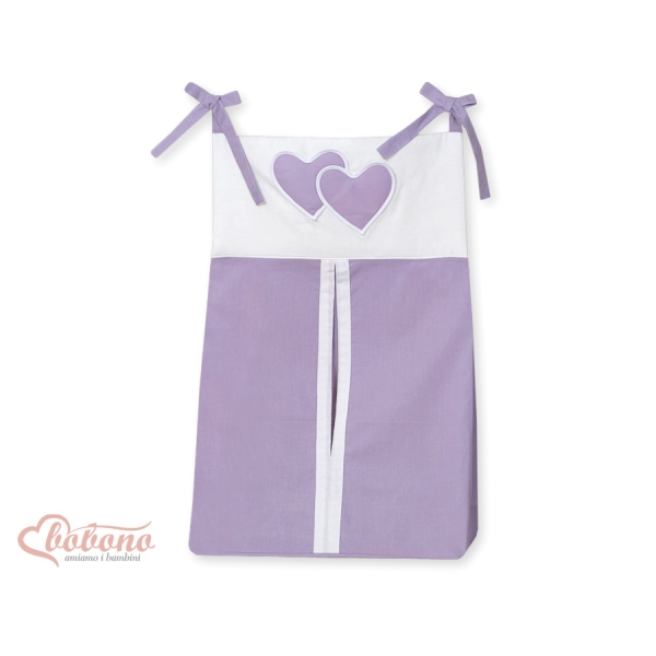 Sac de Rangement pour Couches Bébé Lila Cœurs