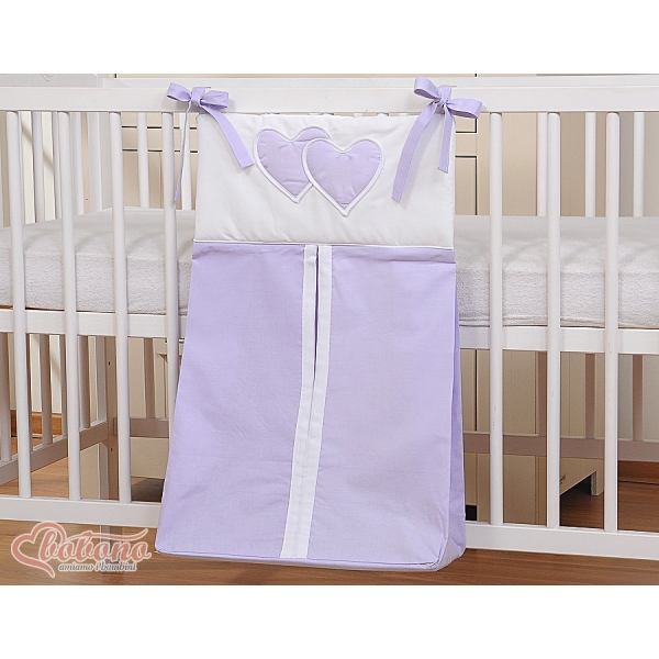 Sac de Rangement pour Couches Bébé Lila Cœurs
