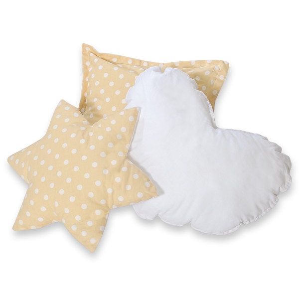 Set de 3 Coussins pour Tipi Beige à Pois