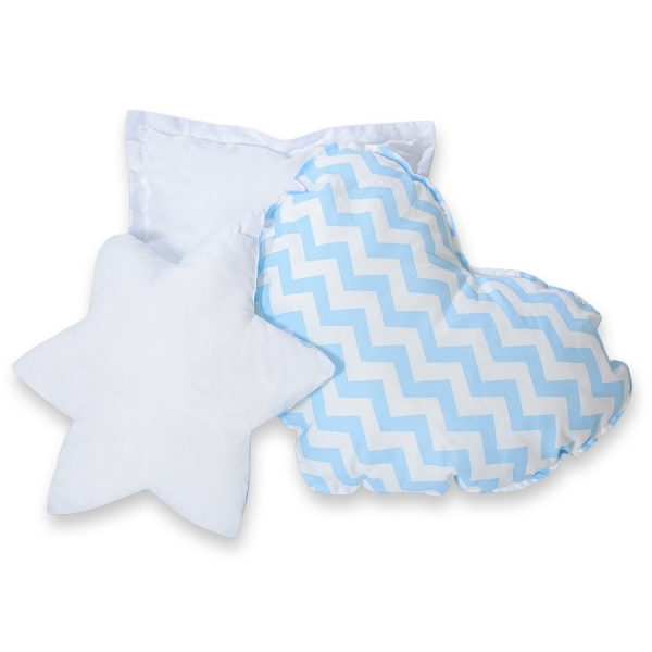Set de 3 Coussins pour Tipi Bleu Chevron