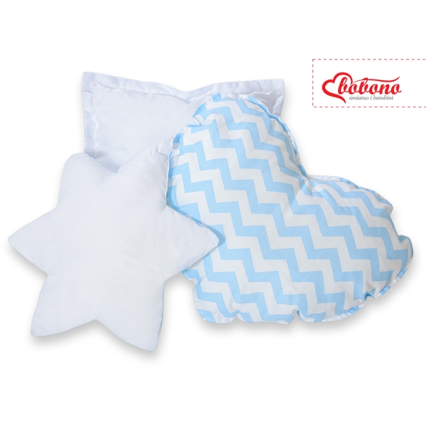 Set de 3 Coussins pour Tipi Bleu Chevron