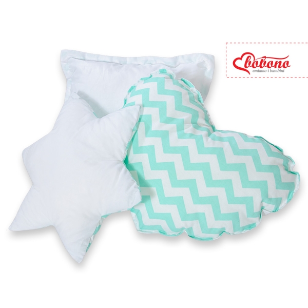 Set de 3 Coussins pour Tipi Menthe Chevron