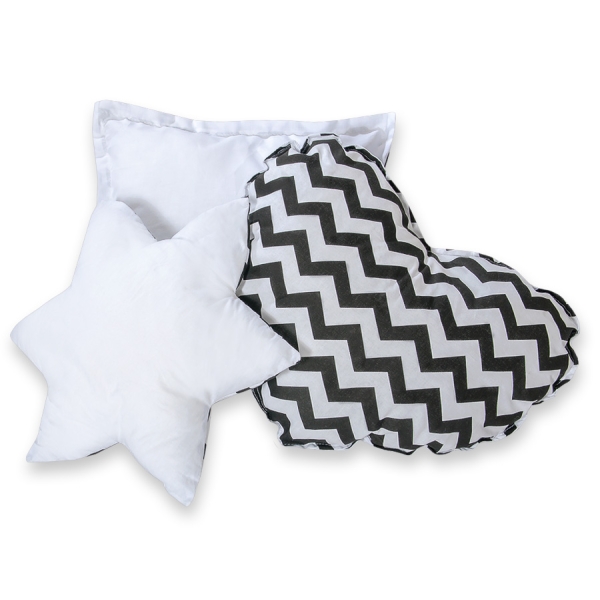 Set de 3 Coussins pour Tipi Noir Chevron