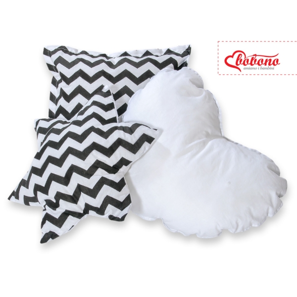 Set de 3 Coussins pour Tipi Noir Chevron