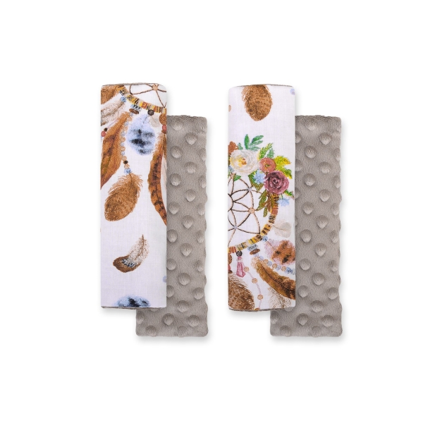 Tampons Double Face pour Ceintures de Voitures Blanc Gris Attrape-rêves