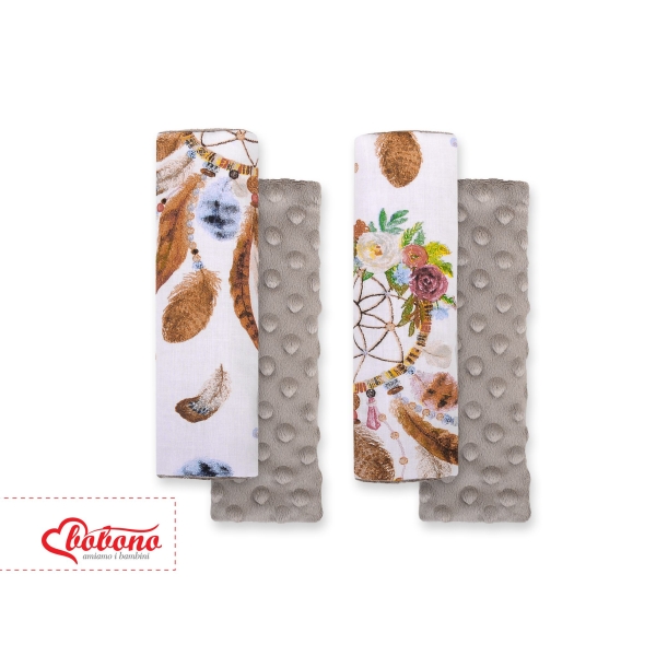Tampons Double Face pour Ceintures de Voitures Blanc Gris Attrape-rêves