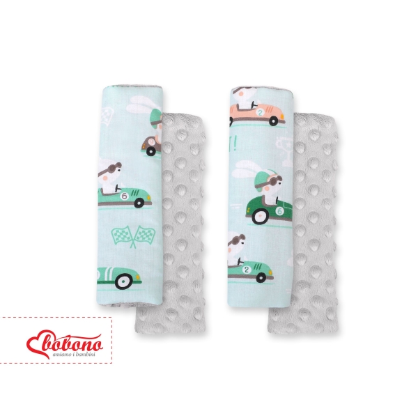 Tampons Double Face pour Ceintures de Voitures Menthe Gris Lapins