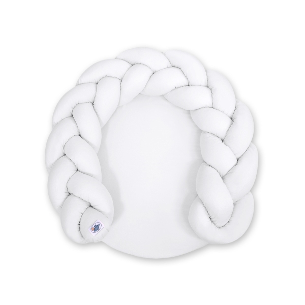 Tapis Cocon Tressé Tour de Lit 2 en 1 Blanc