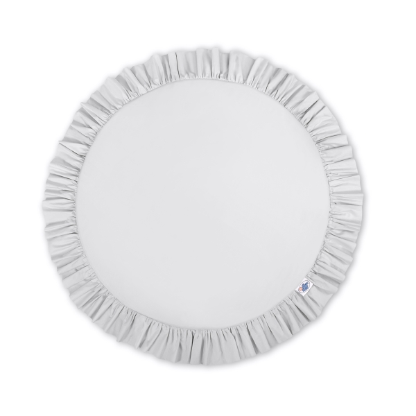 Tapis de Sol Enfant Rond à Froufrou Gris