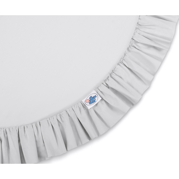 Tapis de Sol Enfant Rond à Froufrou Gris
