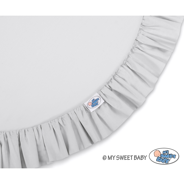 Tapis de Sol Enfant Rond à Froufrou Gris